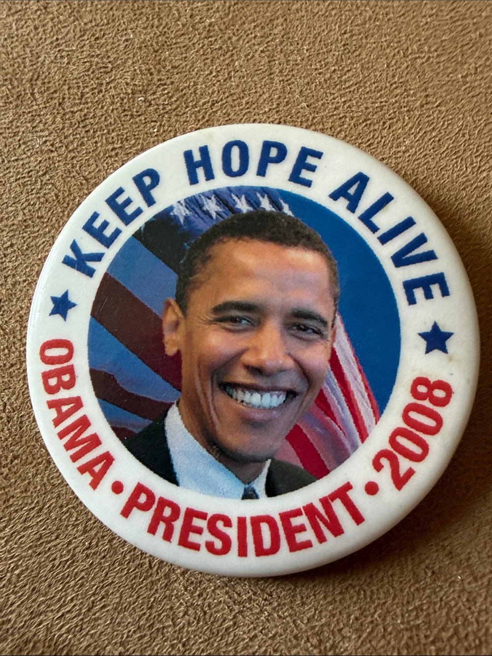 Barak Obama president 2008 “Keep Hope Alive” Campaign Portrait Brooch